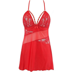 V-10469 babydoll & string red