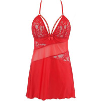 V-10469 babydoll & string red
