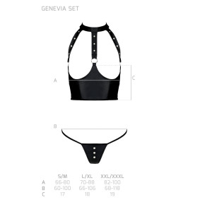 PE Genevia 2pcs set with open bra black