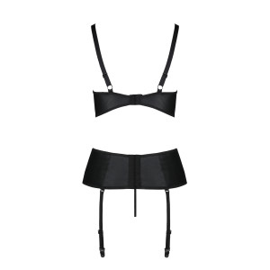 PE Jannies corset & thong with open cups black