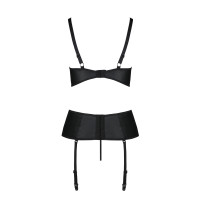 PE Jannies corset & thong with open cups black
