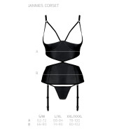 PE Jannies corset & thong with open cups black