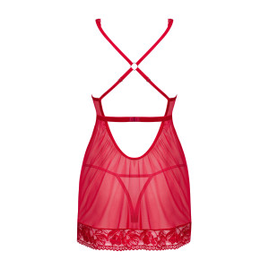 OB Lacelove babydoll & thong red