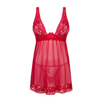 OB Lacelove babydoll & thong red
