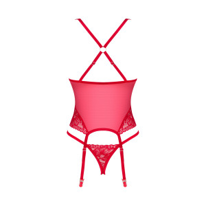 OB Lacelove corset & thong red