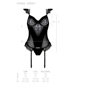 CA Kitasana corset & thong black-purple