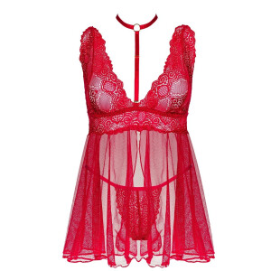 BN Milana babydoll & thong cherry