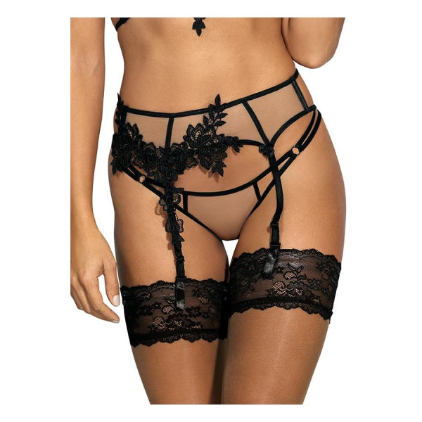 V-8842 garter belt beige-black