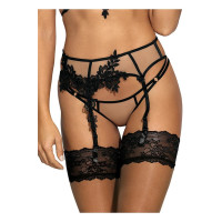 V-8842 garter belt beige-black