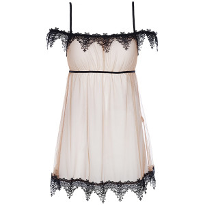 V-8919 babydoll & string beige