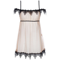V-8919 babydoll & string beige